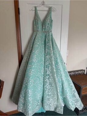 Tiffany Designs Pale Mint Formal Gown